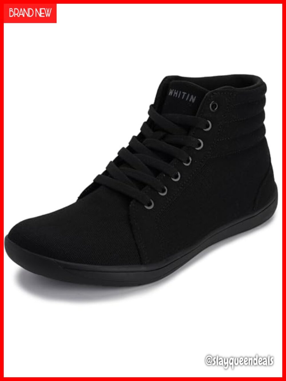 Wide High-Top Canvas Barefoot Sneakers Minimalist Zero Drop Lace-Up Walking